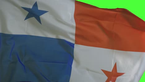 close up of panama flag blowing in wind