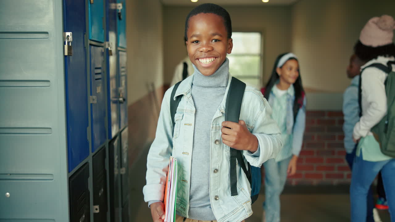 Students in a school hallway