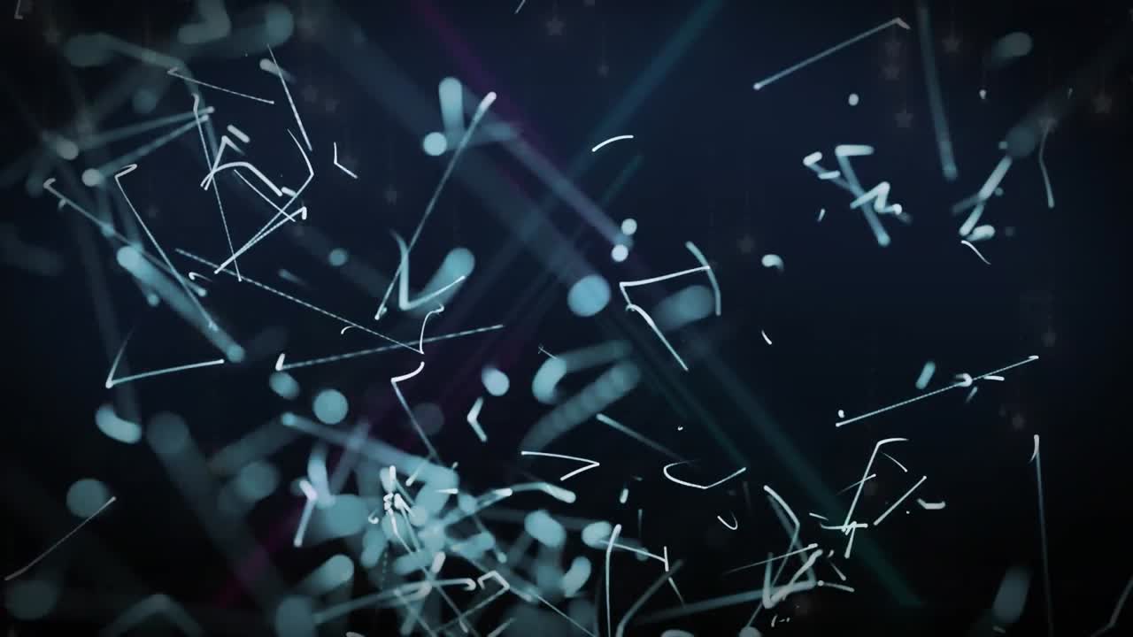 검은색 배경 위에 빛나는 연결 네트워크의 애니메이션