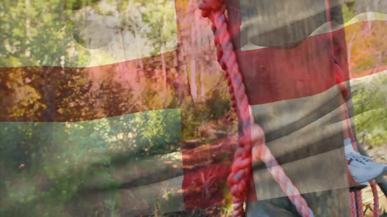 장애물 경주 훈련 중 아프리카계 미국인 소년 위에 영국  ⁇ 발의 애니메이션