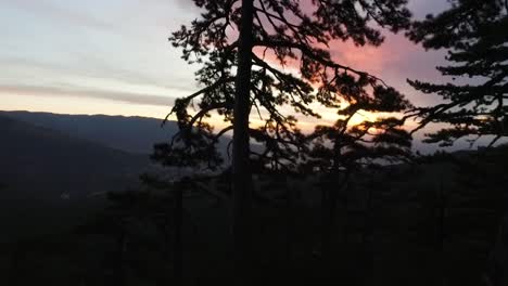 sunset over the mountains