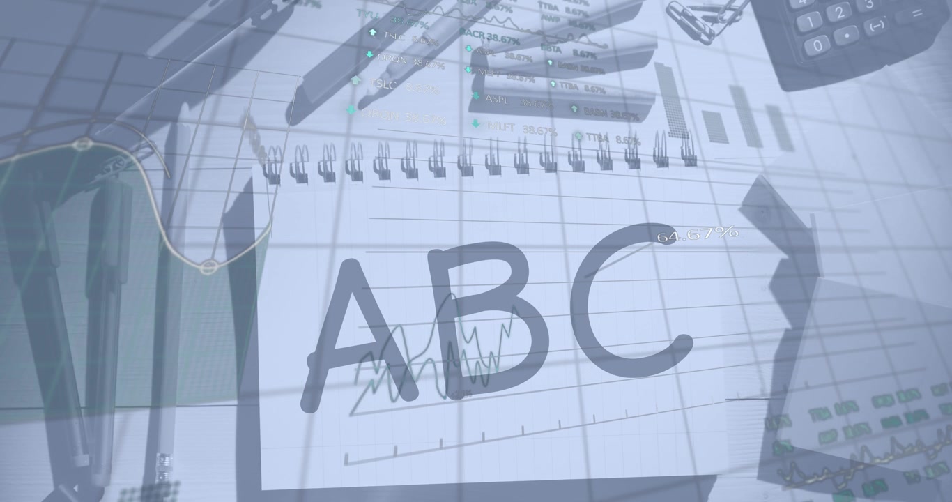 Animation of data processing over school equipment