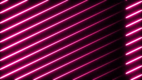 animation of multiple glowing neon pink diagonal lines moving on seamless loop