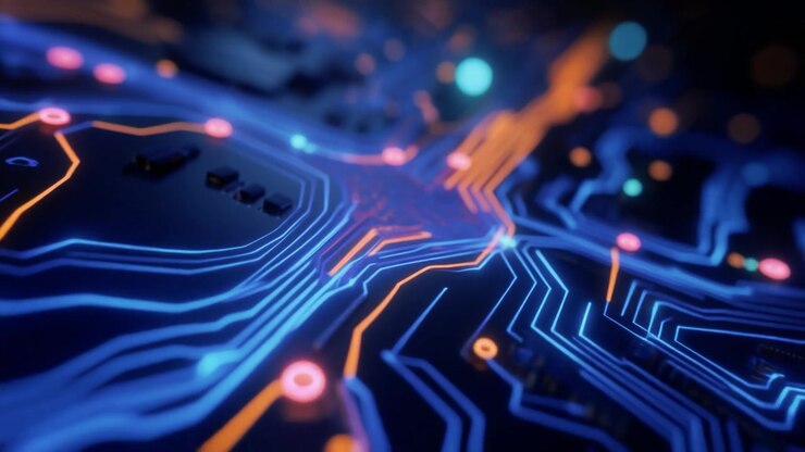 Circuito stampato digitale con flusso di dati luminoso