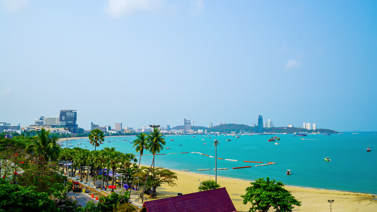 timelapse Pattaya sea beach in Thailand