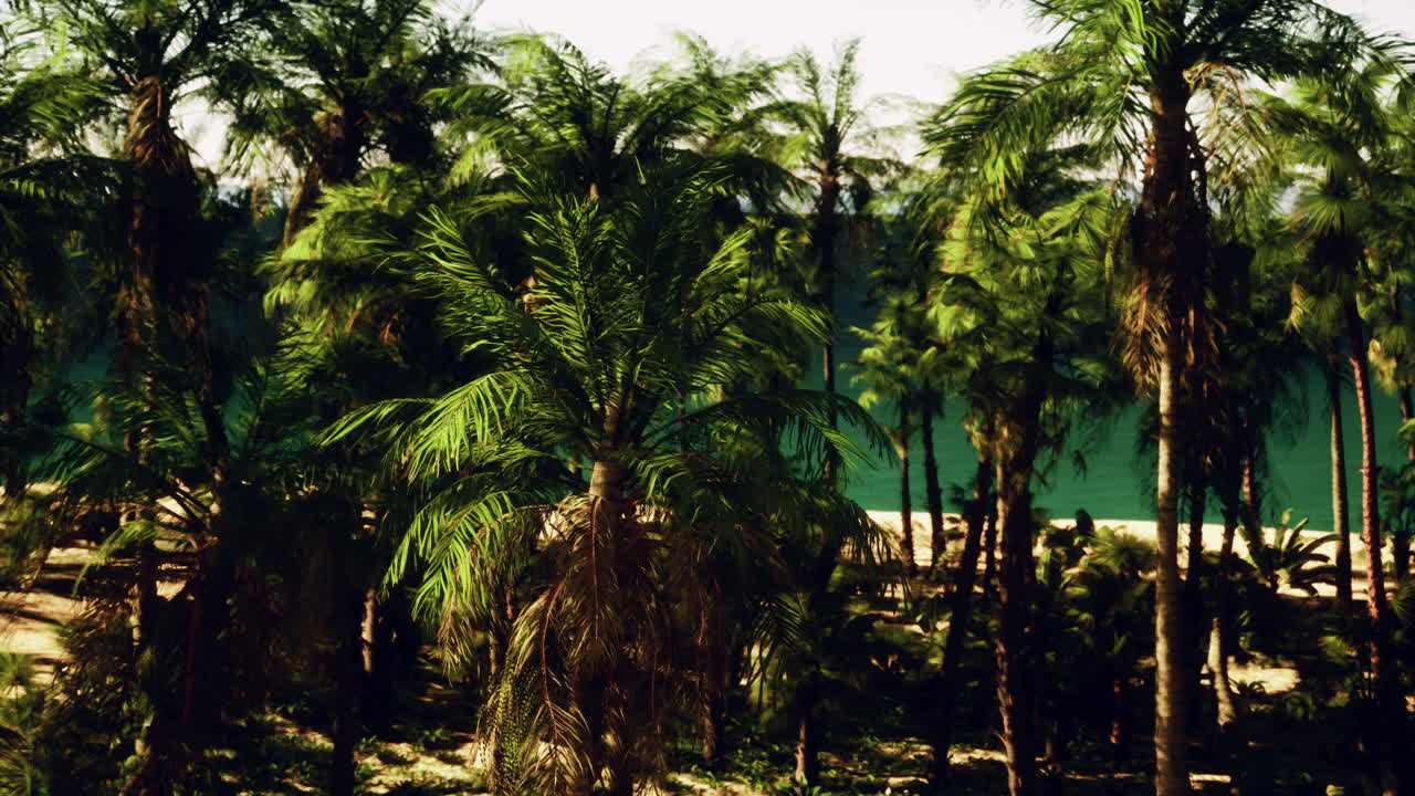 playa tropical con palmeras