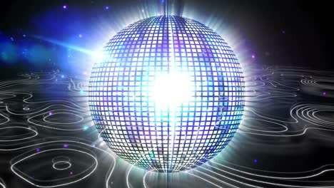 globo digital brillante con patrón de cuadrícula y efectos de luz, animación futurista
