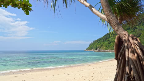 turquoise sea waters seen from beach. slow-motion