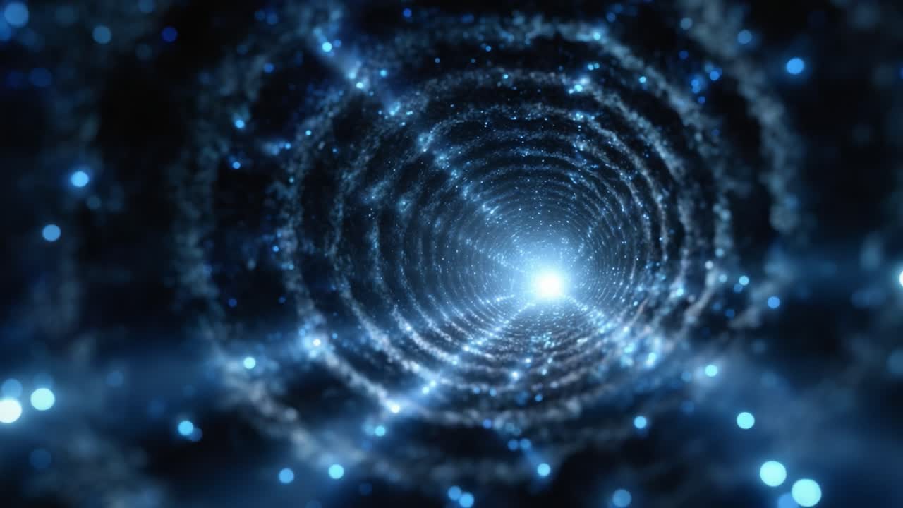 A Stunning Visual Journey Through a Cosmic Tunnel of Twinkling Stars and Bright Light, Capturing the Beauty of Deep Space and Interstellar Vastness