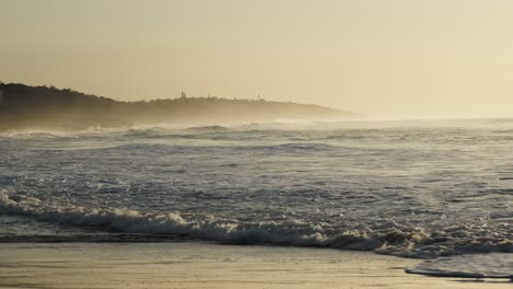 serene ocean waves at sunset