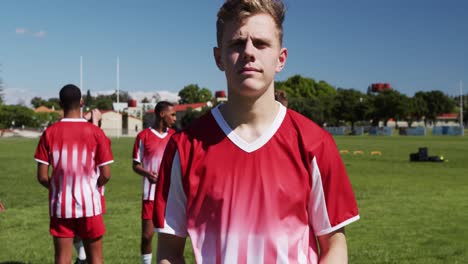 rugby player looking at camera