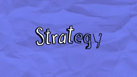 Strategy-text-against-blue-crumpled-paper-in-background