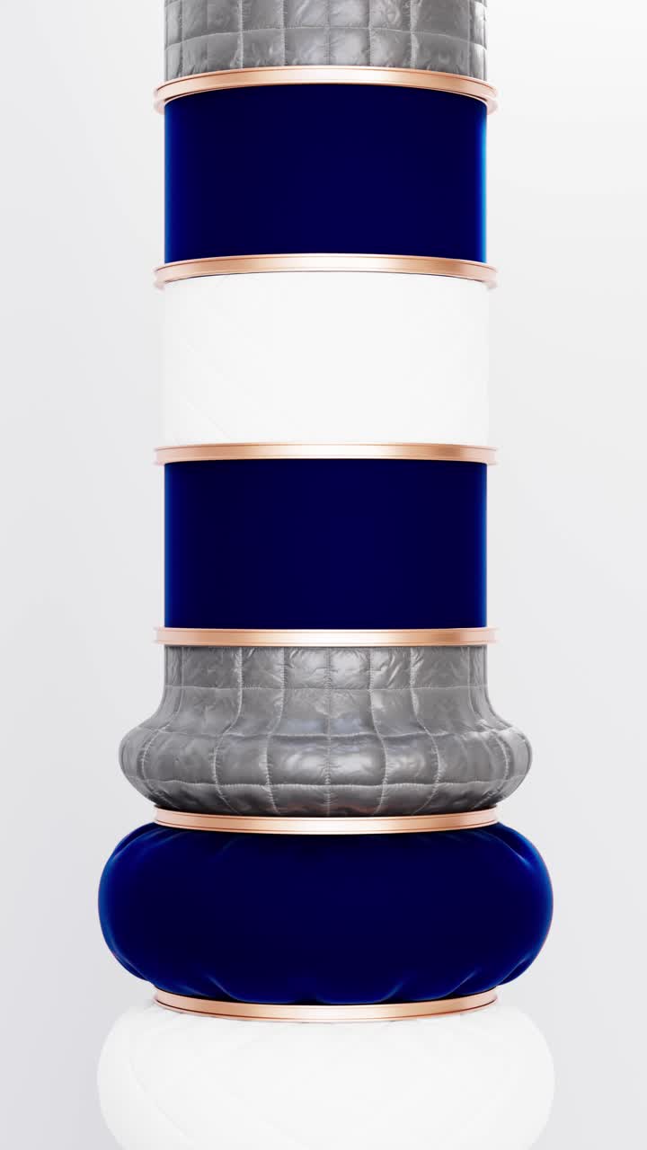 3D Vertical Satisfying loop animation of a bunch of tubes inflated with fabric texture