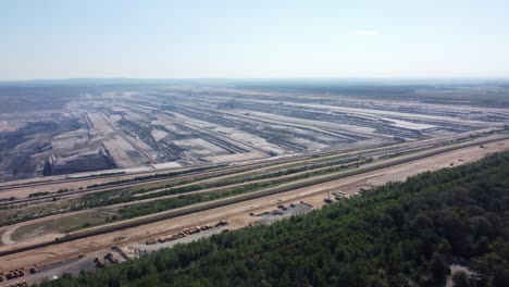 opencast lignite mine in the rhenish lignite mining area near düren, panorama shot