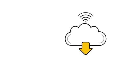 4k video of free wifi cloud icon in flat design.