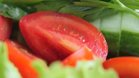 close-up of fresh vegetables salad