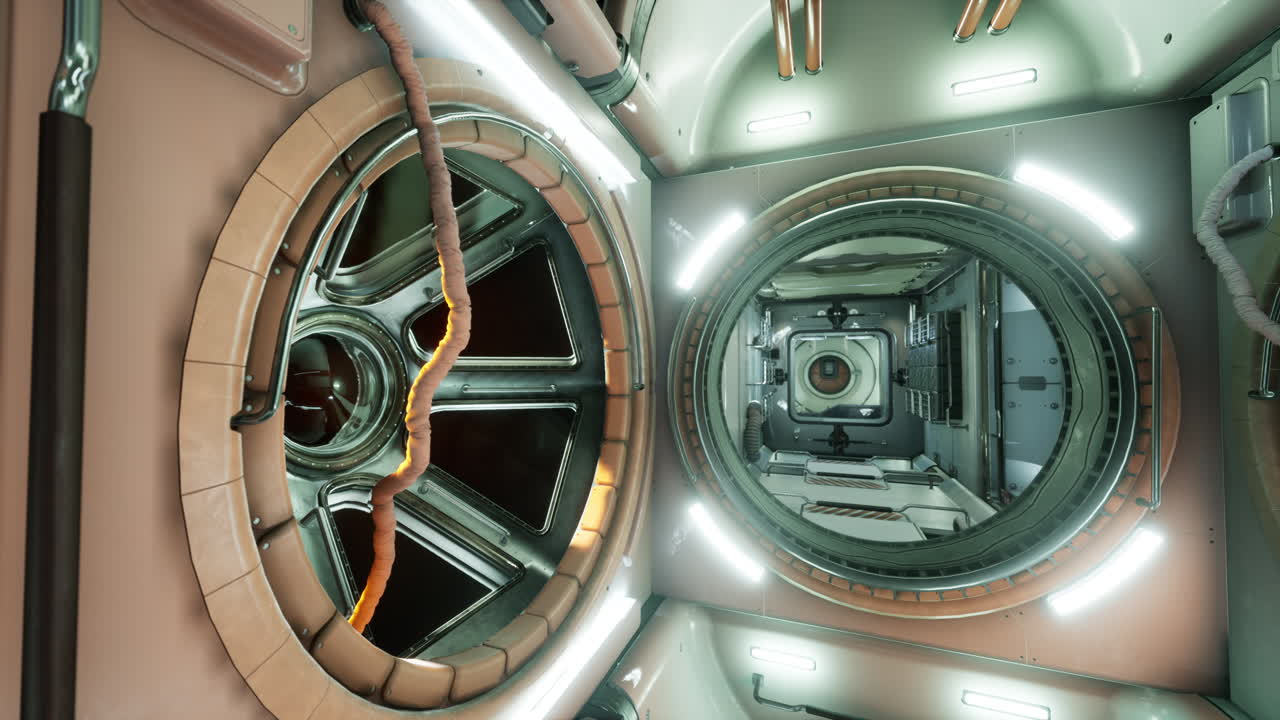 미래의 국제 우주 정거장의 인테리어