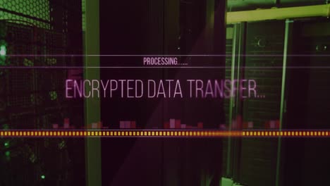 animation of data processing over server room