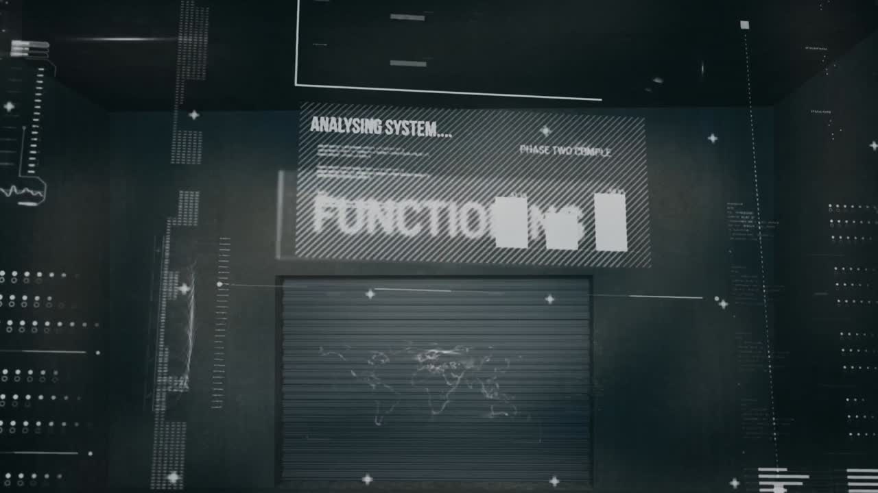 어두운 배경에서 데이터 처리의 애니메이션