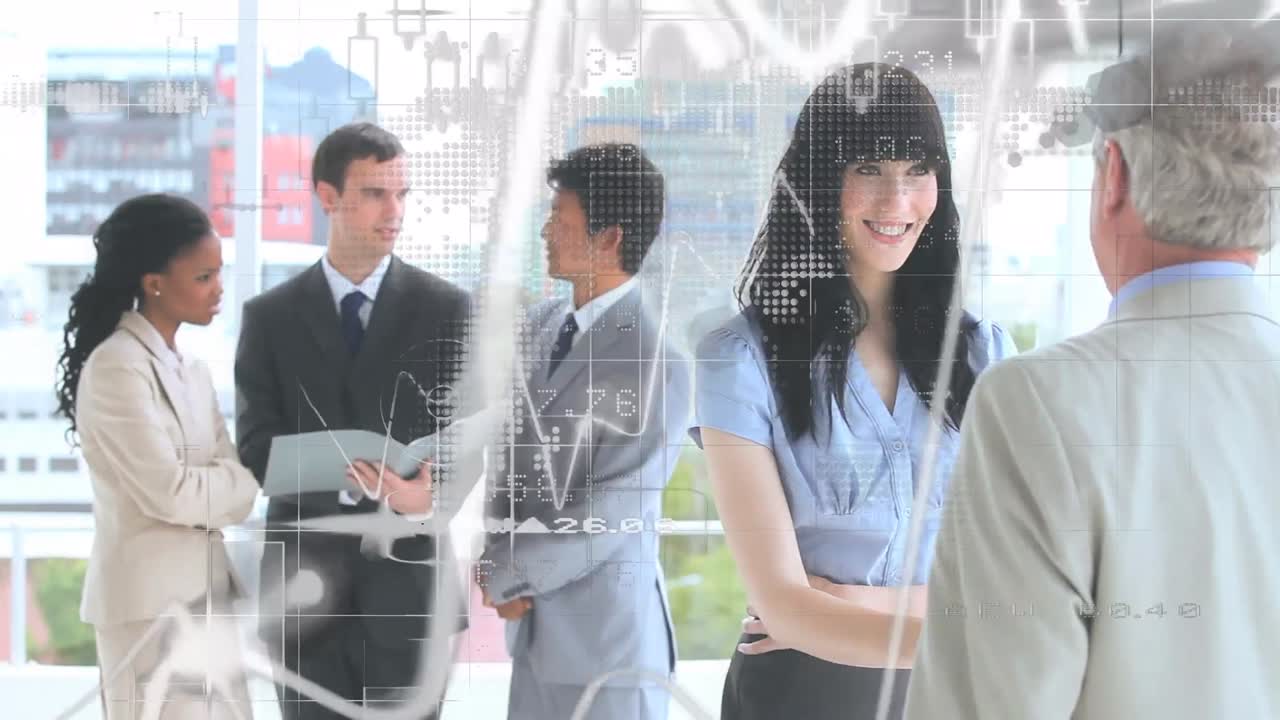 통계 및 금융 데이터 처리에 대한 다양한 비즈니스 사람들을 만나는 데