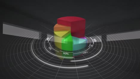 animation of statistics on black background