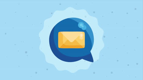 speech bubble with envelope mail animation