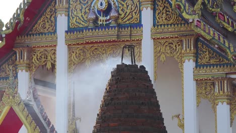 incense burning at a thai temple