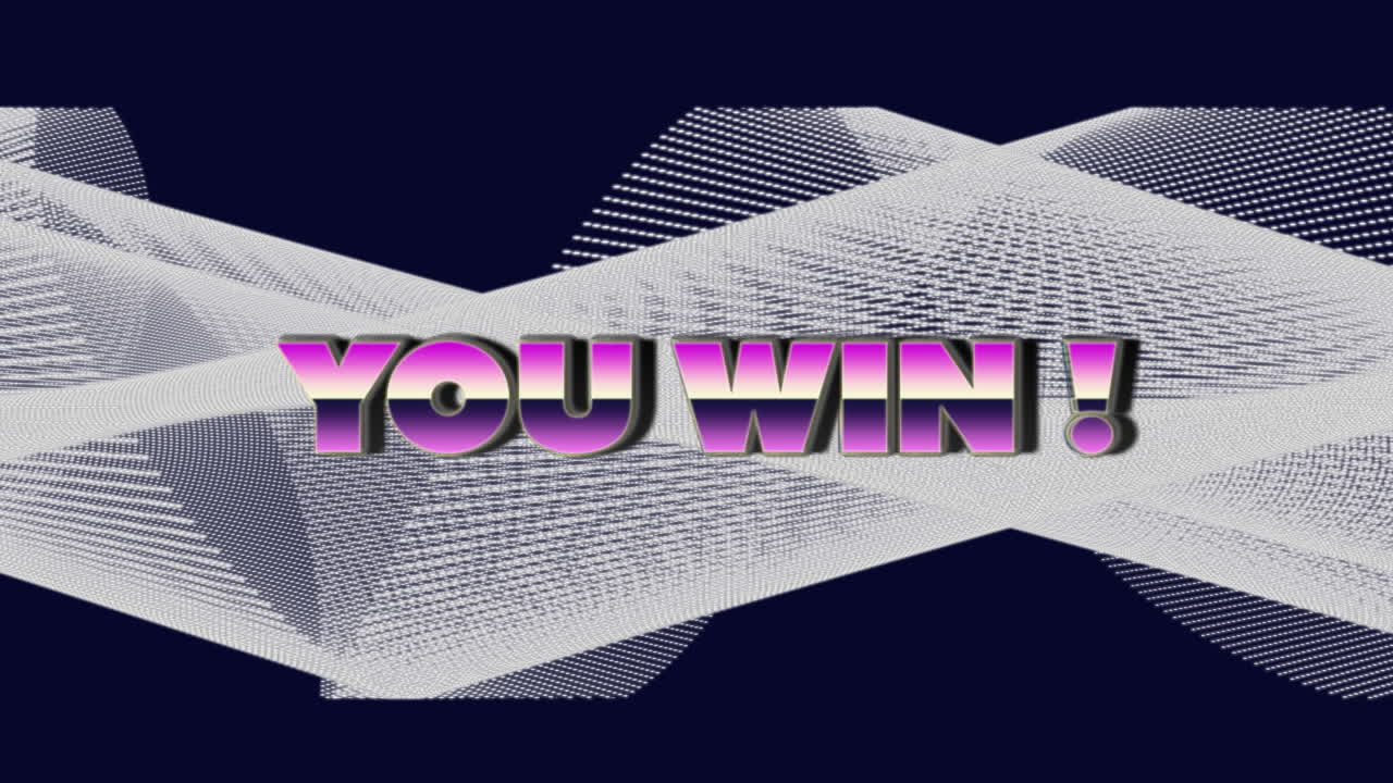 기하학적 움직이는 모양 위에 텍스트를 이기는 애니메이션