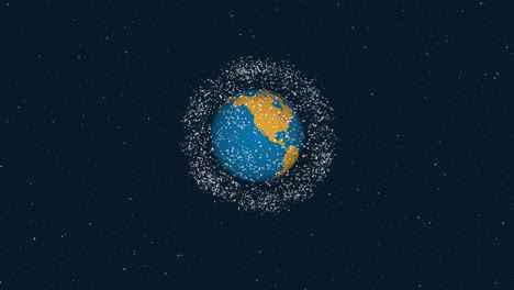 satellites orbiting a rotating earth, seamless loop