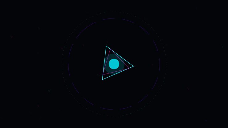 Abstract Geometric Animation with Rotating Triangles and Circle