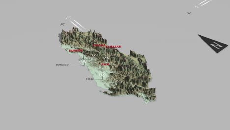 3d terrain map albania