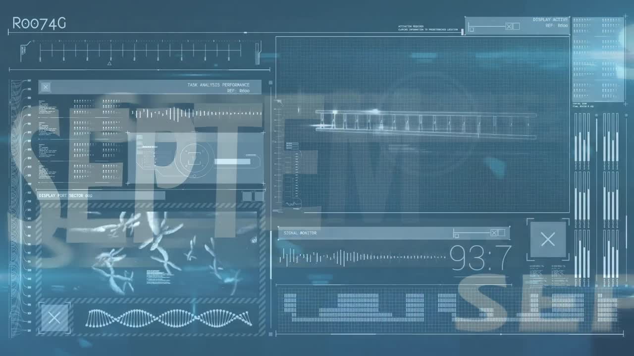 Animation of data processing over september text