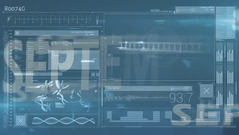 animación del procesamiento de datos sobre el texto de septiembre