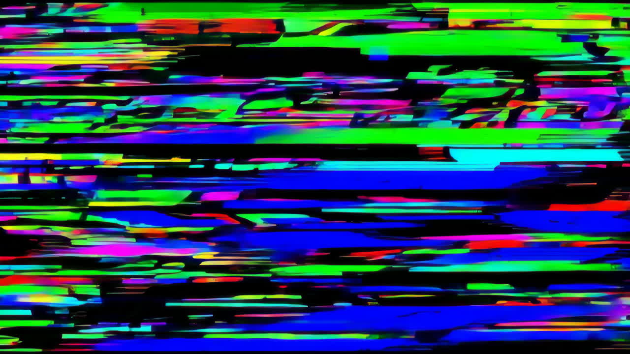 Abstract Digital Glitch Art Backgrounds with Vivid Colors