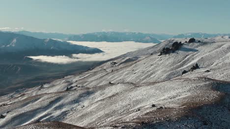 Push-forward-aerial-of-snow-farm-near-wanaka