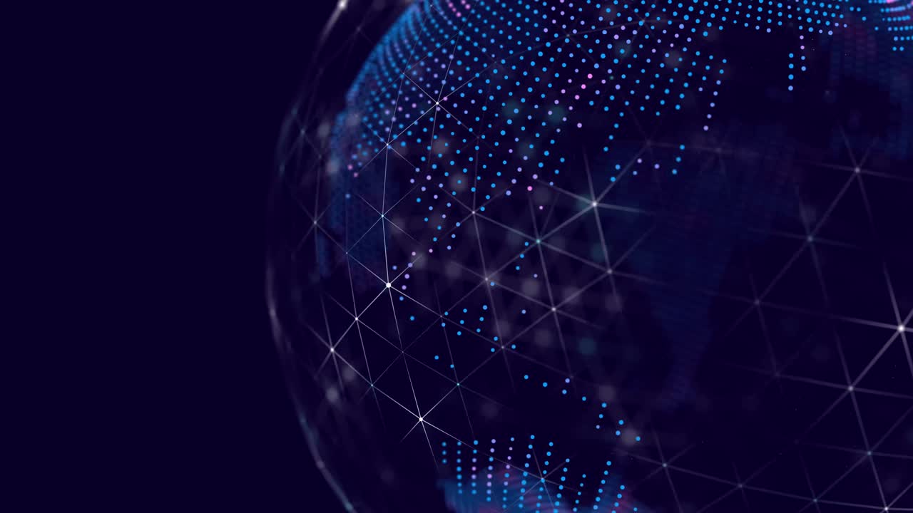 estructura de conexión de red. fondo de tecnología abstracta con datos de conexión digital en el planeta. mapa de la tierra de puntos. concepto de blockchain. renderización 3d.
