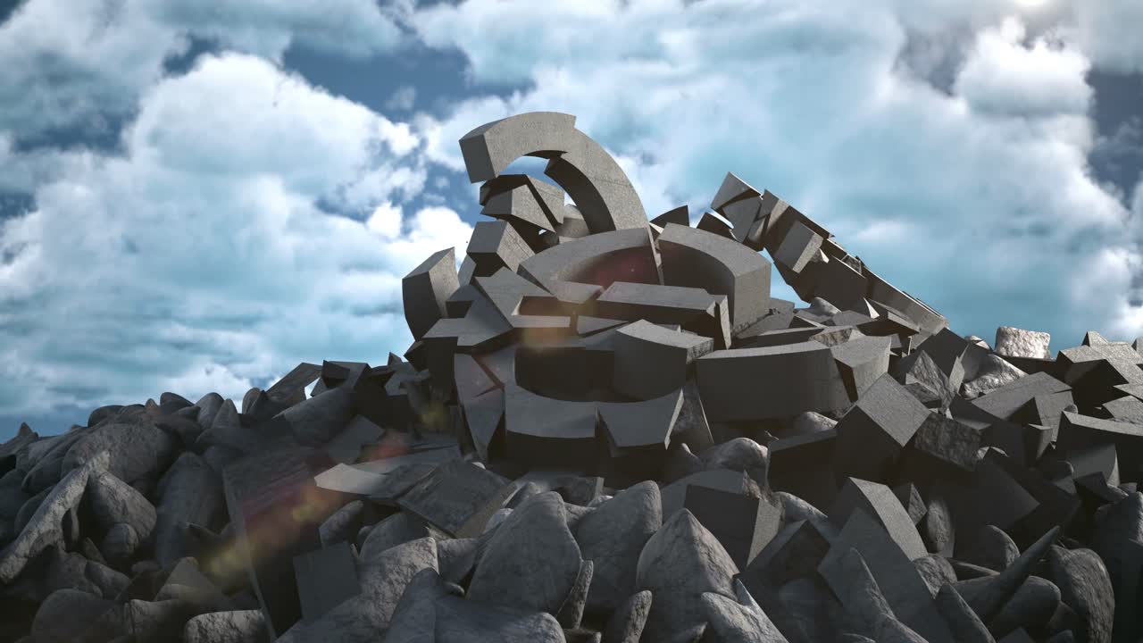 하늘과 구름을 배경으로 한 유로 기호