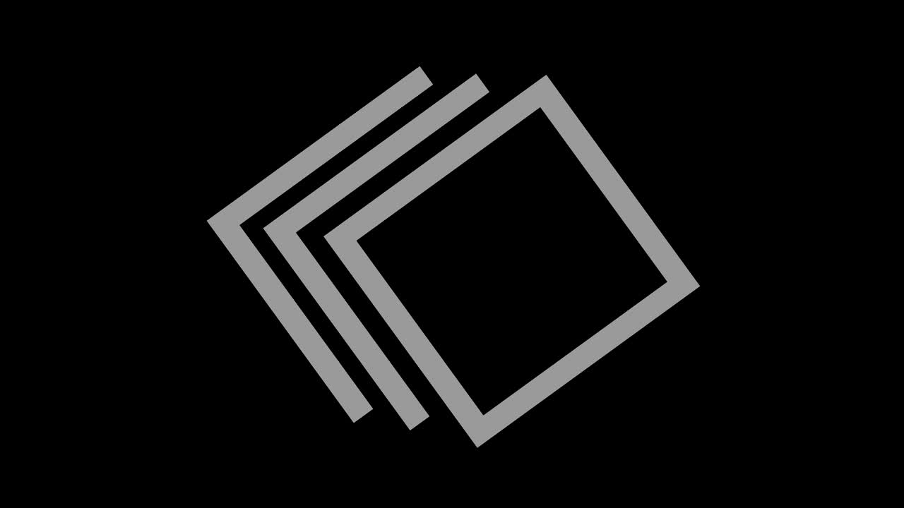 Graphic object in black and white with stroboscopic and hypnotic effect, which rotates clockwise decreasing the size from full screen to disappearing in the center, in 16: 9 video format