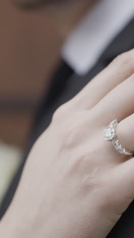 close-up of a wedding ring on a hand