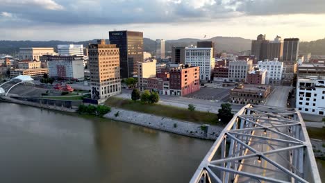 aerial-fast-push-over-charleston-west-virginia-bridge