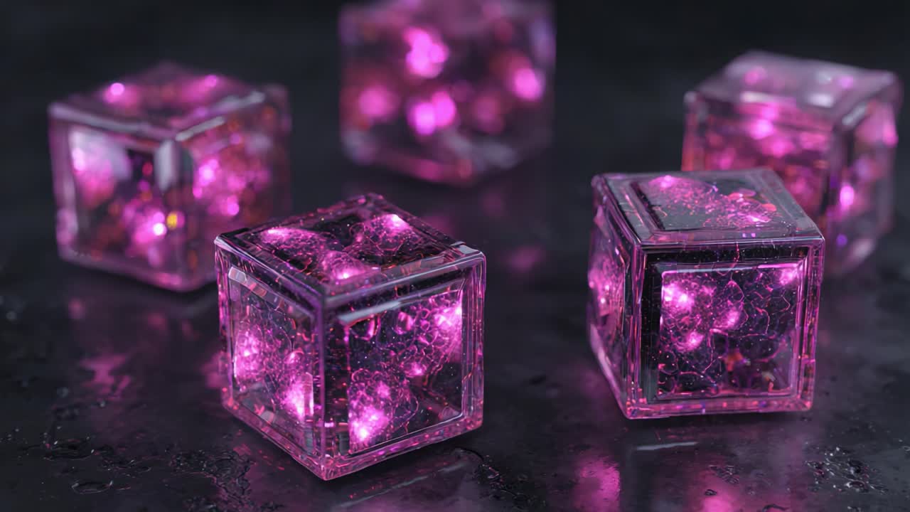 Glowing Purple Cubes