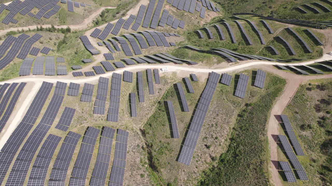 Concept solution for climate change, renewable energy source, solar panel park