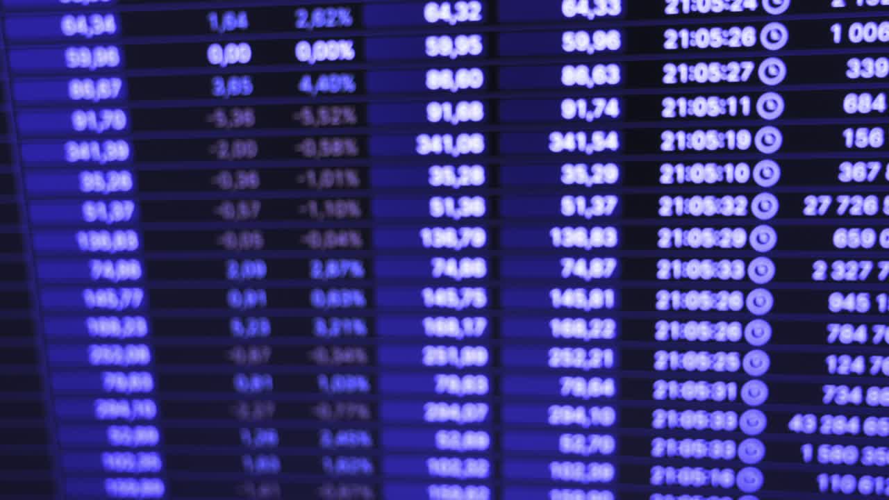 quotazioni di criptovaluta, forex o borsa - sfondo del consiglio di borsa