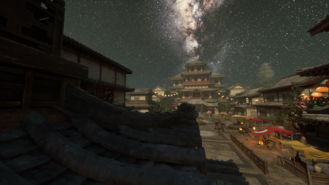 아시아 마을 의 야간 시장