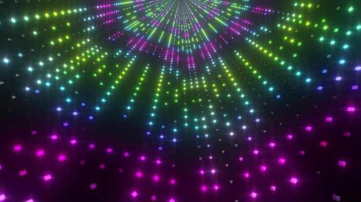 Colorful Neon Light Tunnel