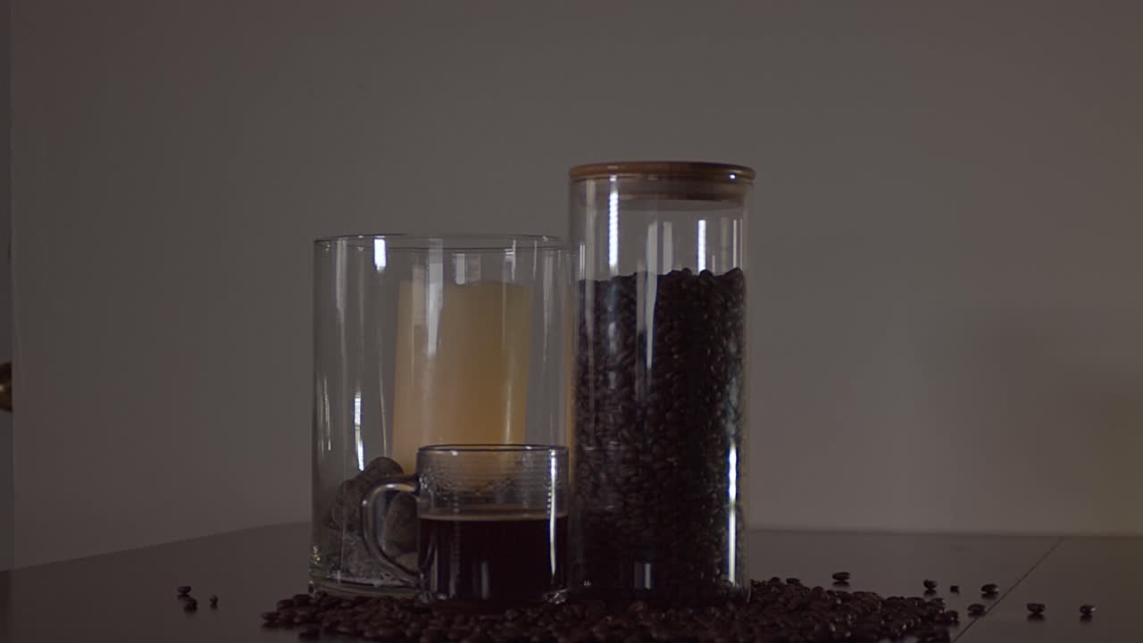 Espresso and Coffee Beans Still Life