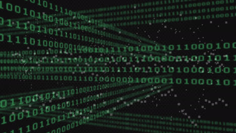 animation of binary coding and data processing over dark background