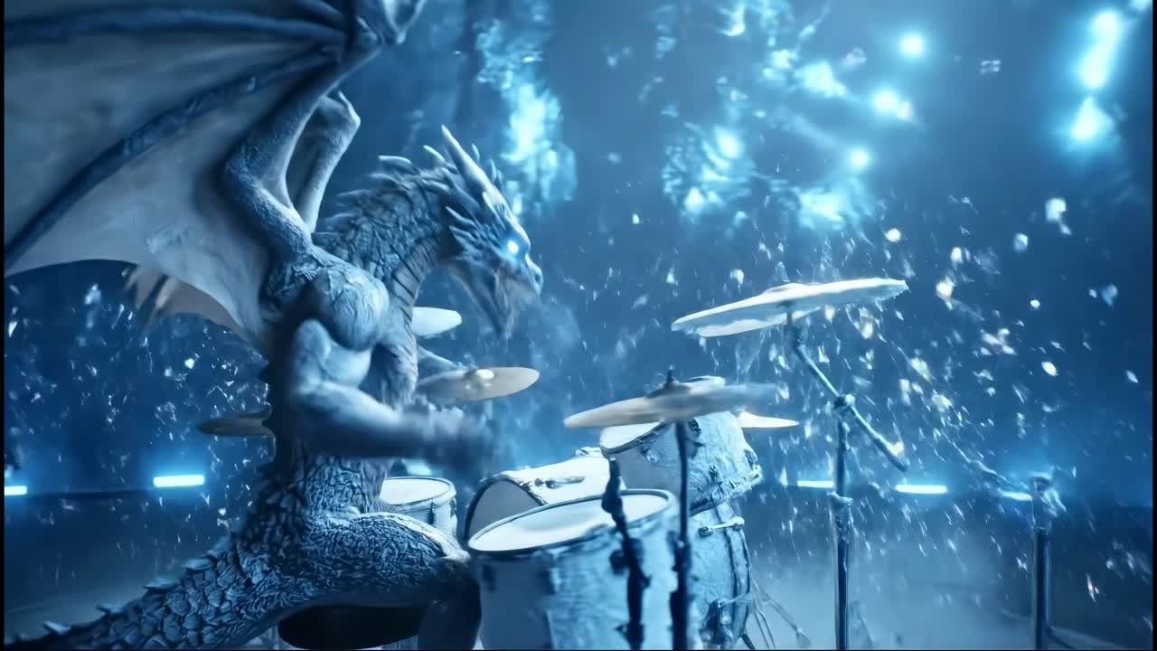 Dragon Drummer: A Mythical Creature Playing the Drums