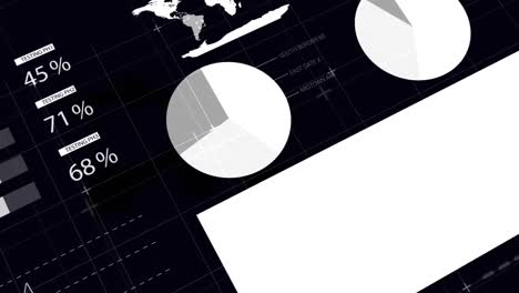 animation of data processing on black background