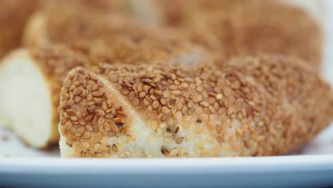 close-up of turkish sesame bread
